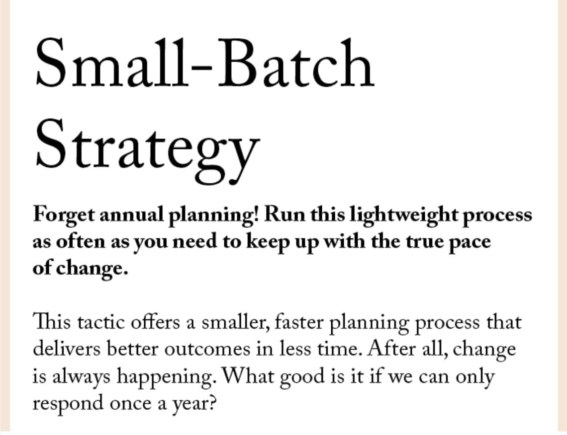 Small-Batch Strategy card of Strategy Tactics Pip Decks